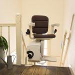 Freecurve Stairlifts Eleganceseat swivelling onto the landing