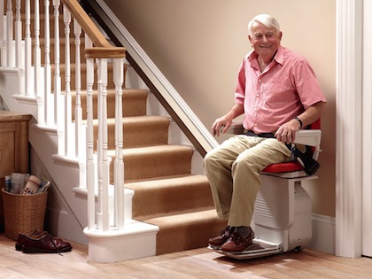 Man Using New Stannah Stairlift