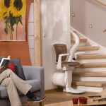 Otolift Air Curved Stairlift Parked Downstairs