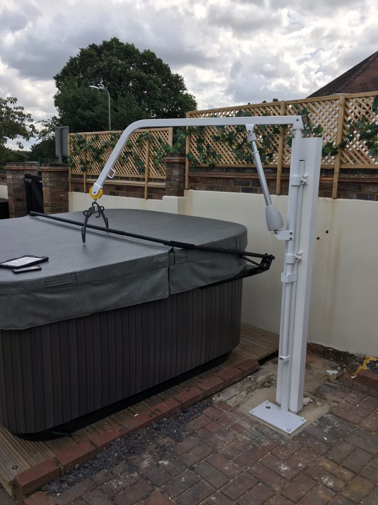 Extended Height and Reach Hot Tub Hoist Dolphin Mobility