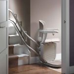 Stannah Curved Stairlift with downstairs swivel seat