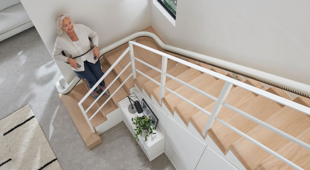 Flow X Curved Stairlift for Narrow Stairs